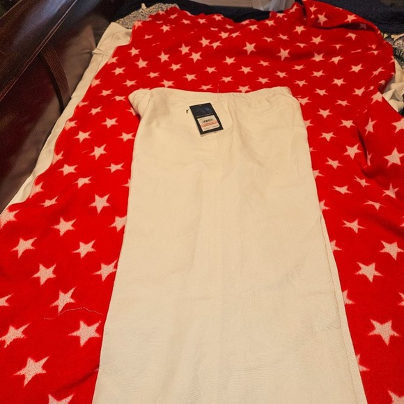 NWT 9 Nine West White Linen Lined Pants Crisp Size 10 Back Elastic Waist Band - Picture 7 of 11